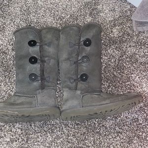 Gray tall bailey button UGGs